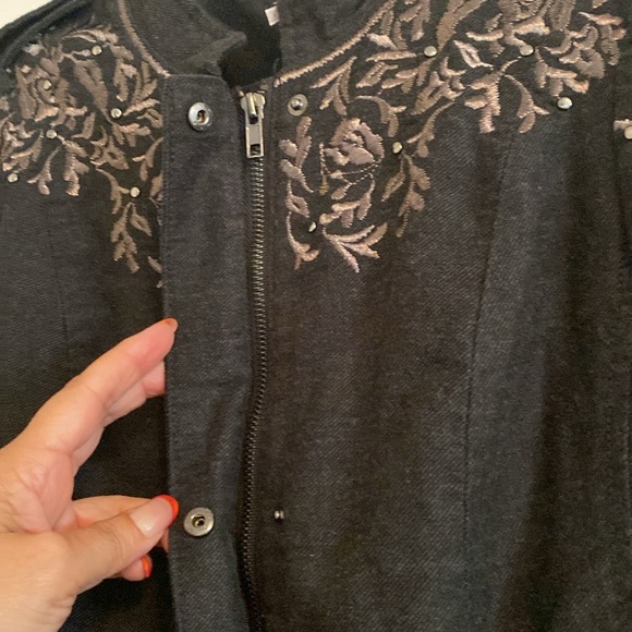 Free People Sargent Zip-up Long Sleeve Embroidered Coat - Picture 13 of 17